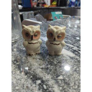 Vtg. 1950’s Shawnee Pottery Winking Owl Salt &Pepper Shakers